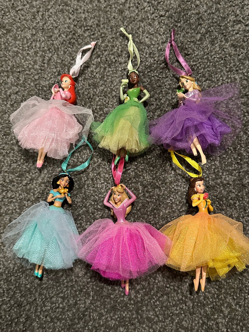 Disney Princess Tulle Dress Ornaments - Set of 6